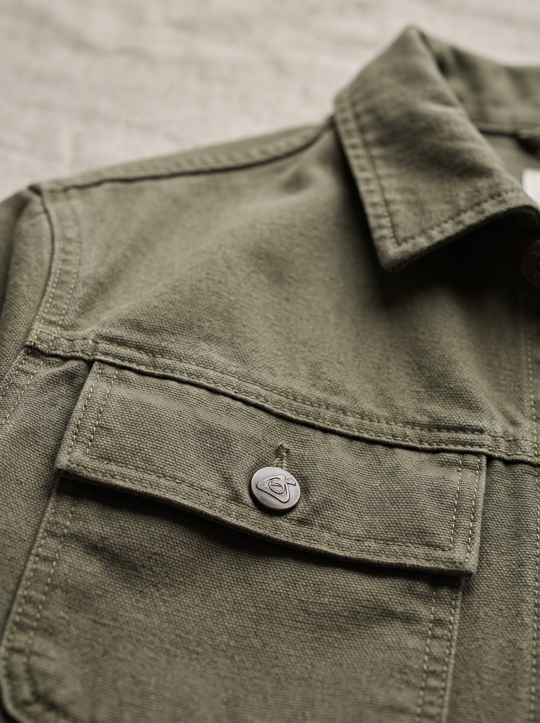 Close-up detail shot of Gender-Neutral / Unisex Streetwear outfit texture and material craftsmanship